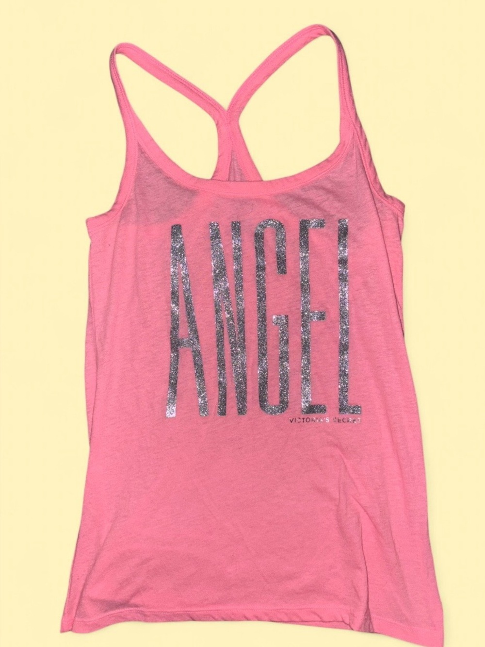 RARE Victoria’s Secret ANGEL Pink Wing Racerback Tank Top - Size M